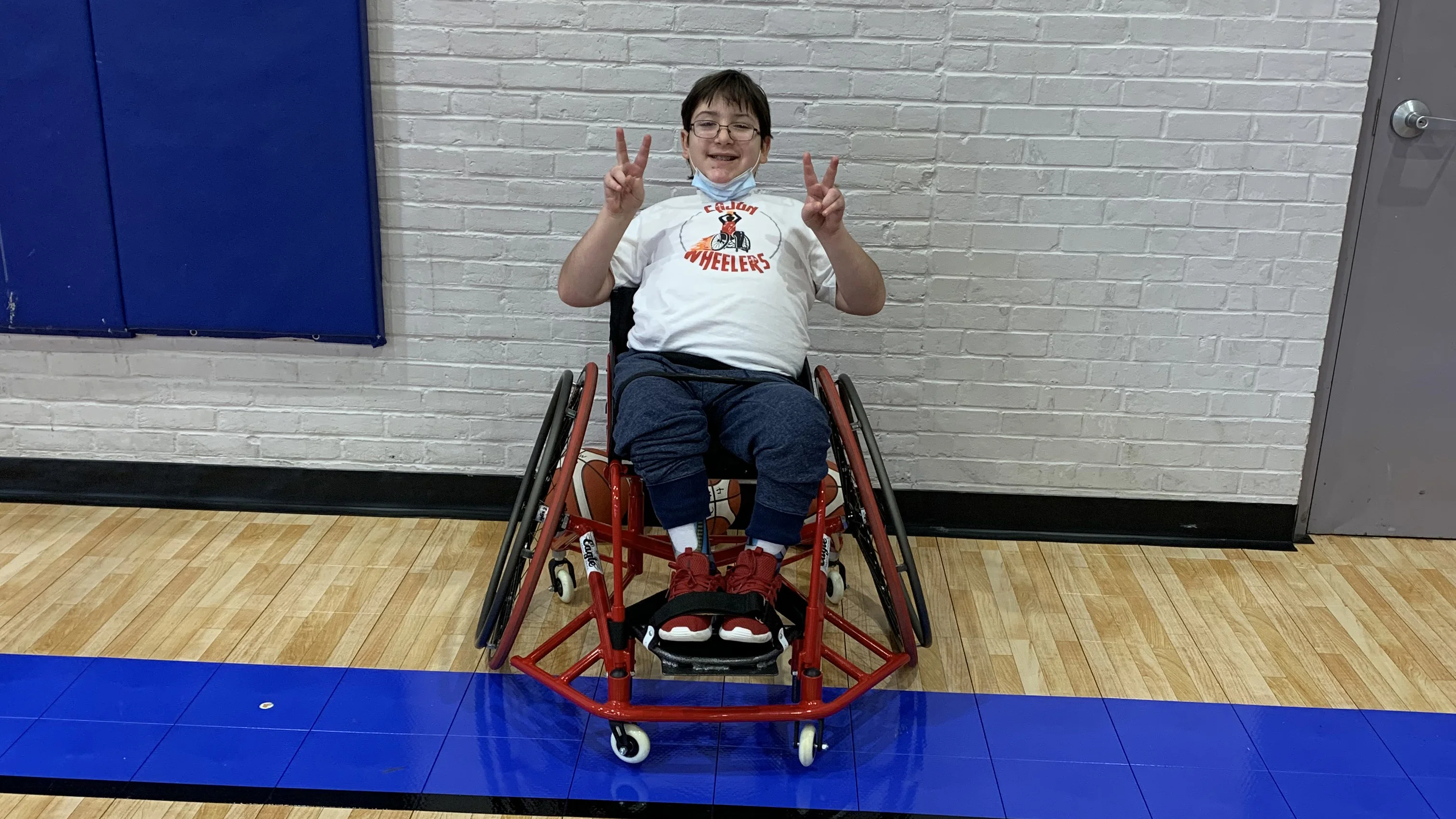 Bobsled crossing a finish line