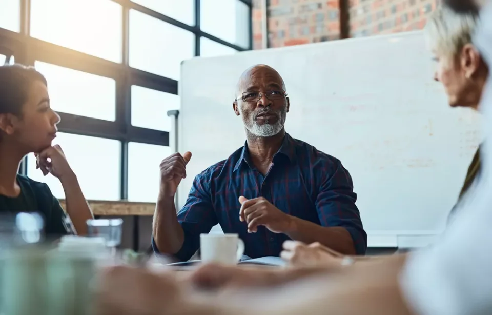 a person sitting at a table